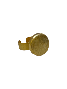 Large Disc Adjustable Ring - 22K Gold Plated