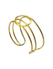 Geometric Open Cuff Bracelet - 22K Gold Plated